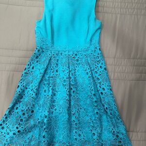 Elegant Blue Lace Dress